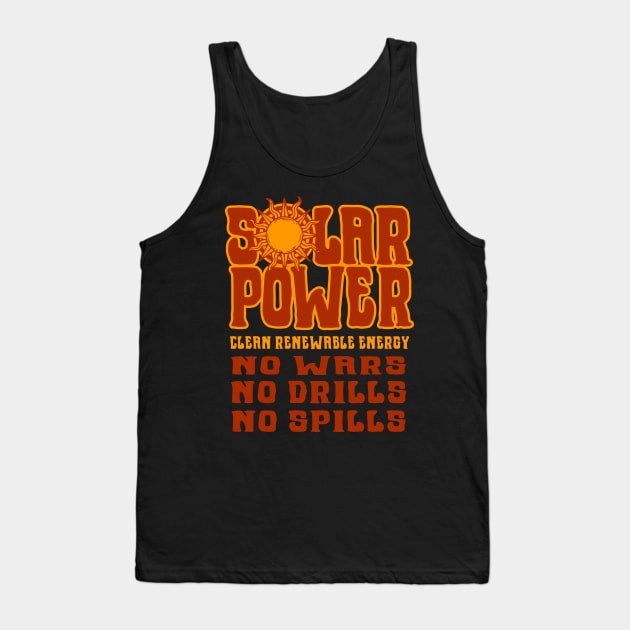 SOLAR POWER No Wars No Drills No Spills - Red Tank Top by Jitterfly